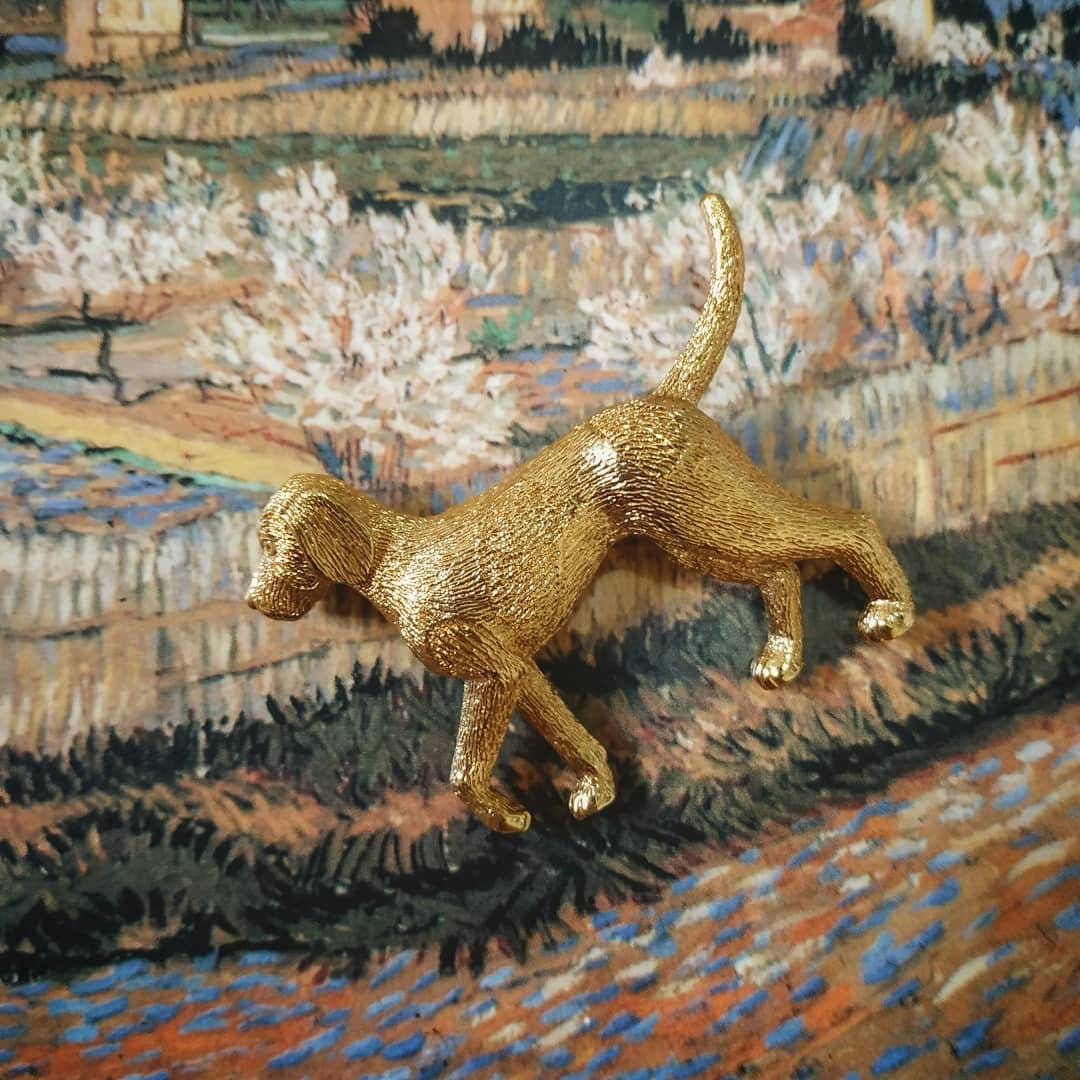 Brooch - Burberry Gold English Foxhound Brooch