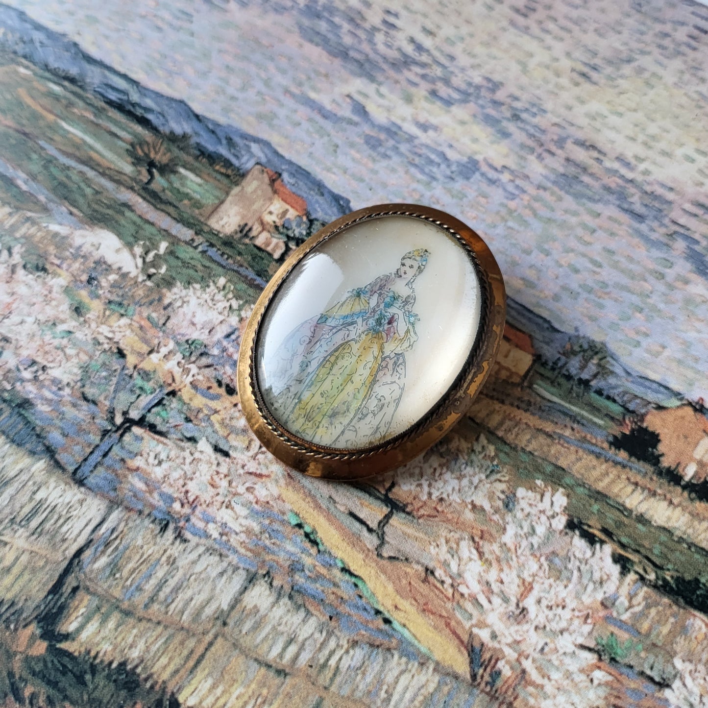 Brooch - Vintage Thomas L. Mott TLM Lady in Dress Brooch