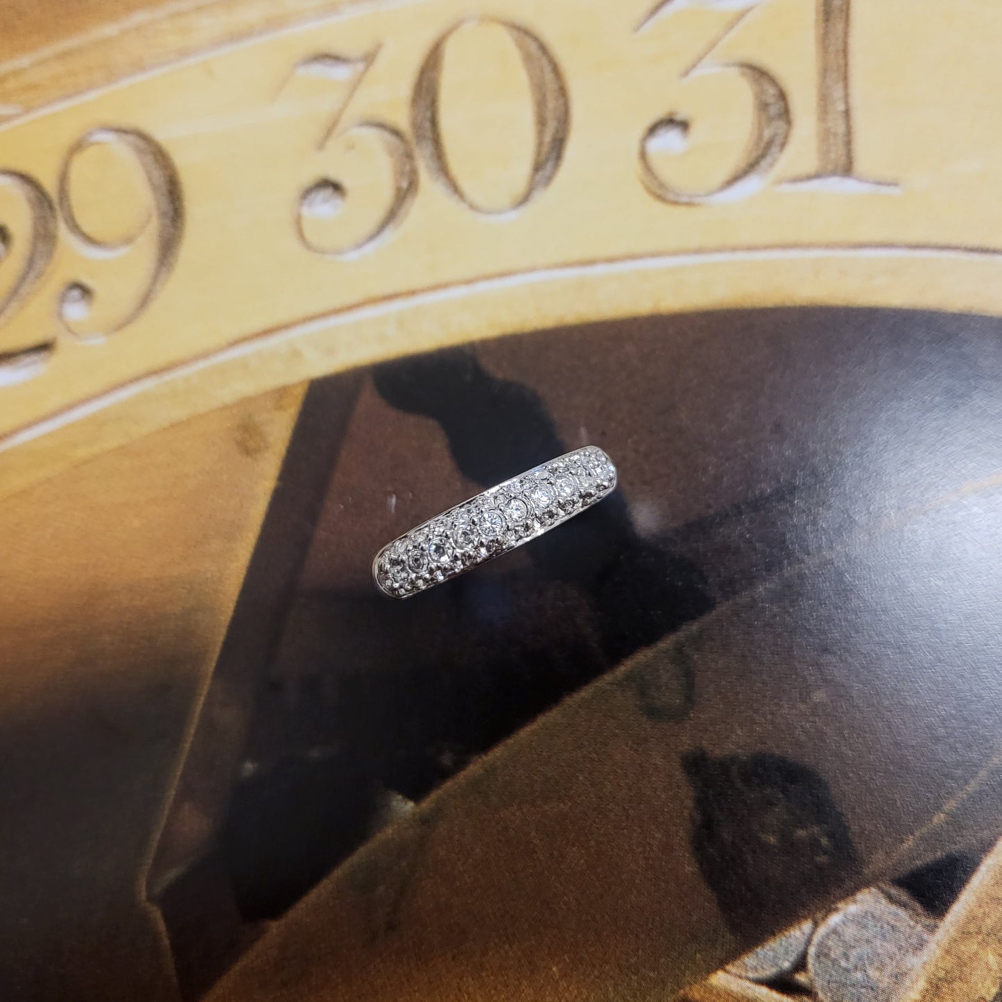 Ring - Swarovski Pave Crystals Half Eternity Ring