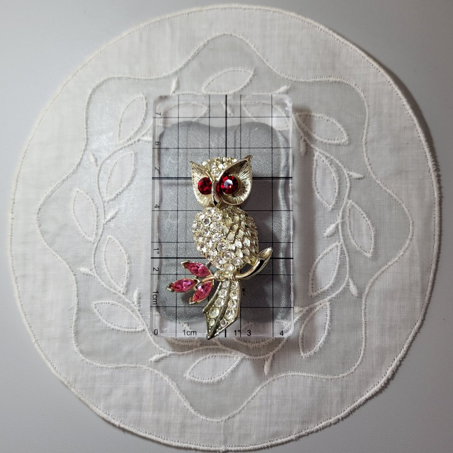 Brooch - Lisner Crystal Owl Brooch