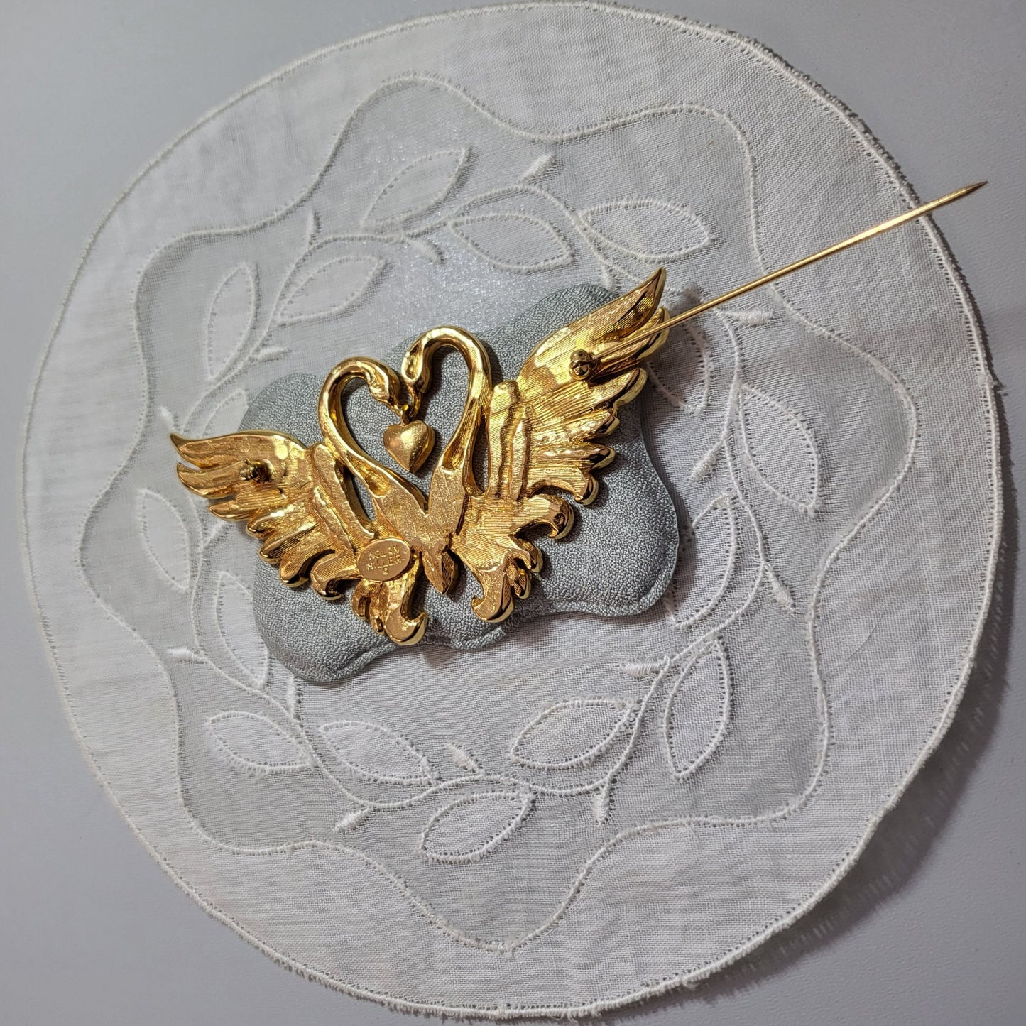 Brooch - Nolan Miller Swans Heart Brooch