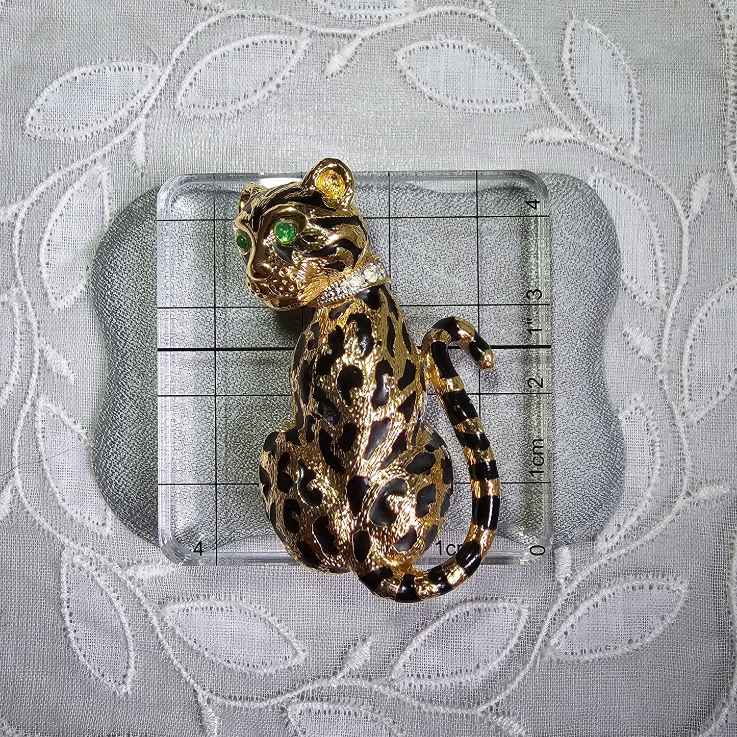 Brooch - D'Orlan Green Eyed Leopard Brooch