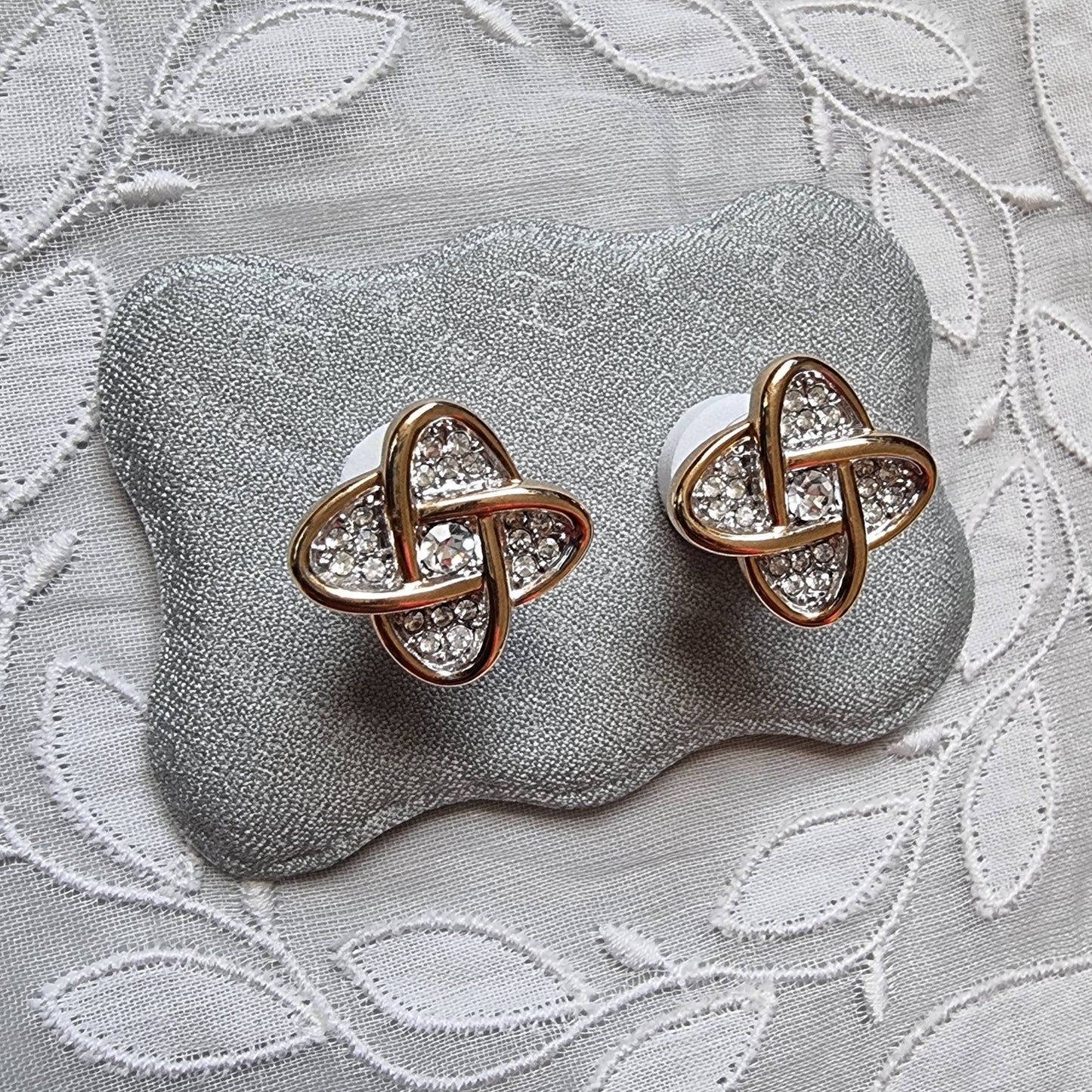Posts - Gold Crystal Swirl Stud Earrings