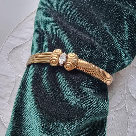 Bracelet - Ermani Bulatti Crystal Bow Snake Chain Bracelet