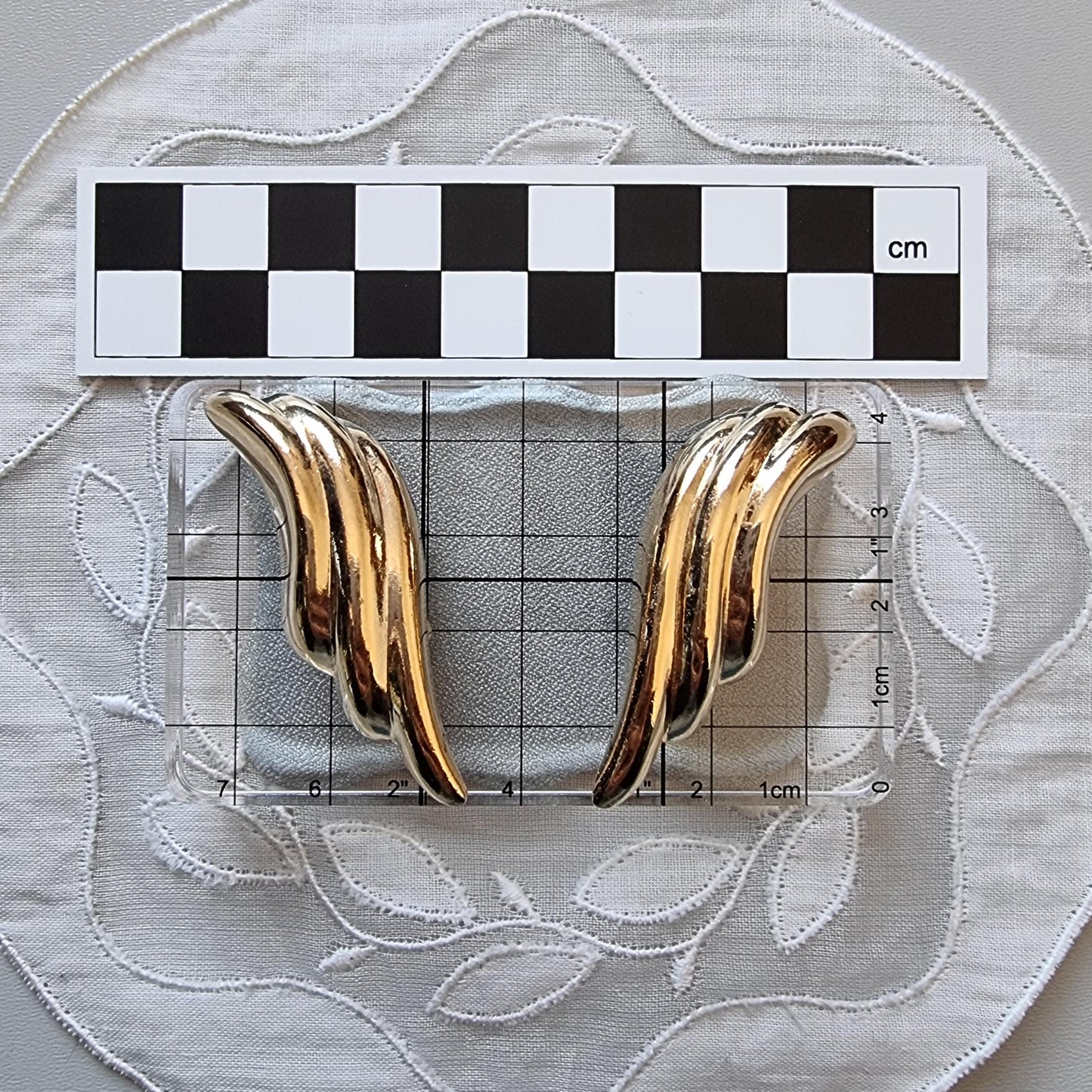 Clip on - Gold Abstract Wing Clip on Earrings