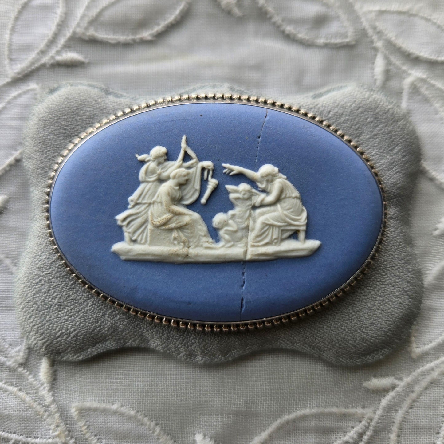 Brooch - Wedgwood Blue Jasperware Cameo Brooch