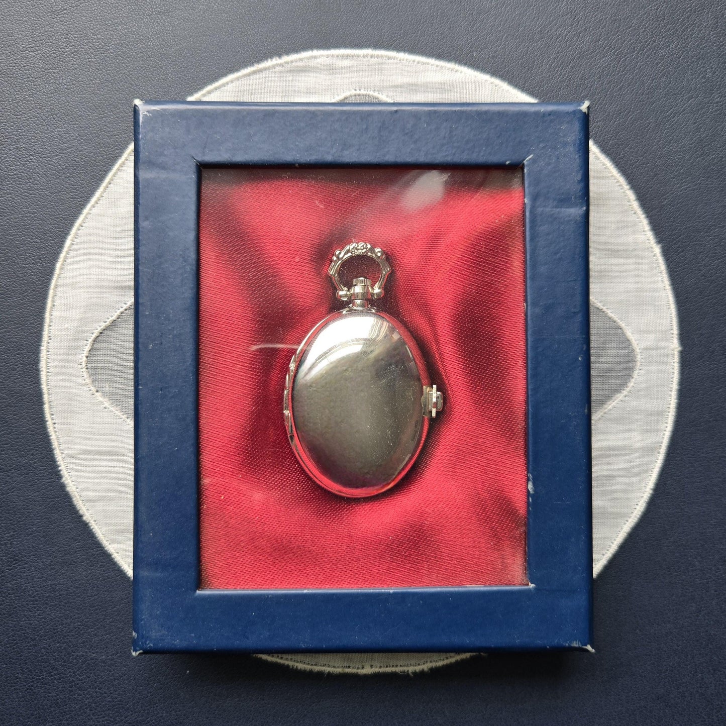Pocket Watch - Silver Tone Polished Pebble Pocket Watch